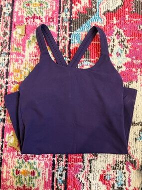 Purple Athleta Racerback Tank with Shelf Bra